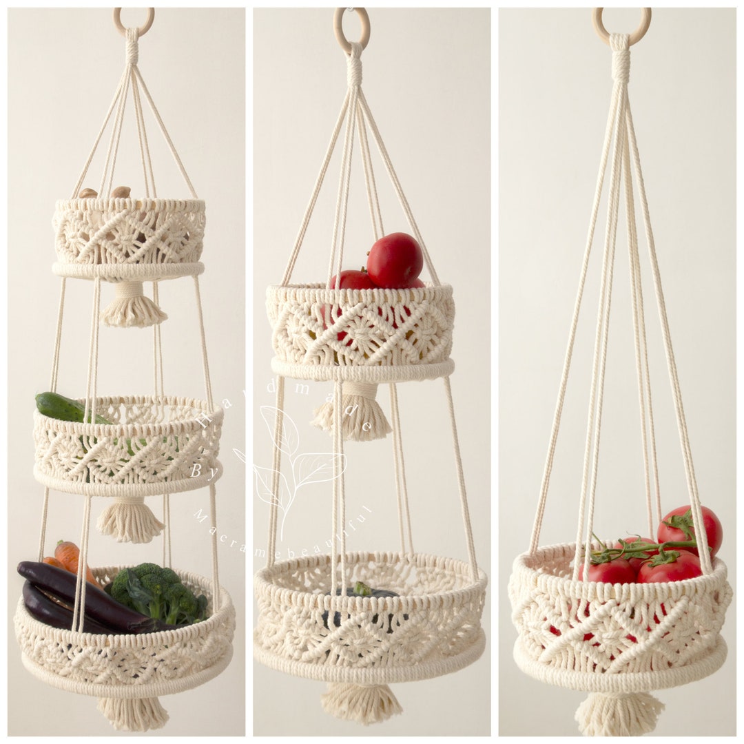 Hanging Fruit Basket Vegetable Hammock Wall Basket Kitchen Storage