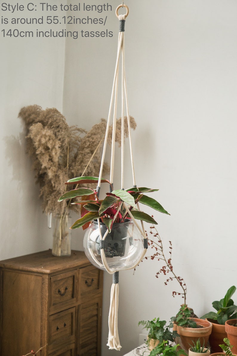 Macrame plant hanger Hanging shelf plant shelf Large Etsy