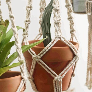 Black Macrame Plant Hanger Rope Hanging Planter for Indoor Plants Crochet Ceiling or Window Planter Pot Holder Simple Boho Plant lover gifts image 5