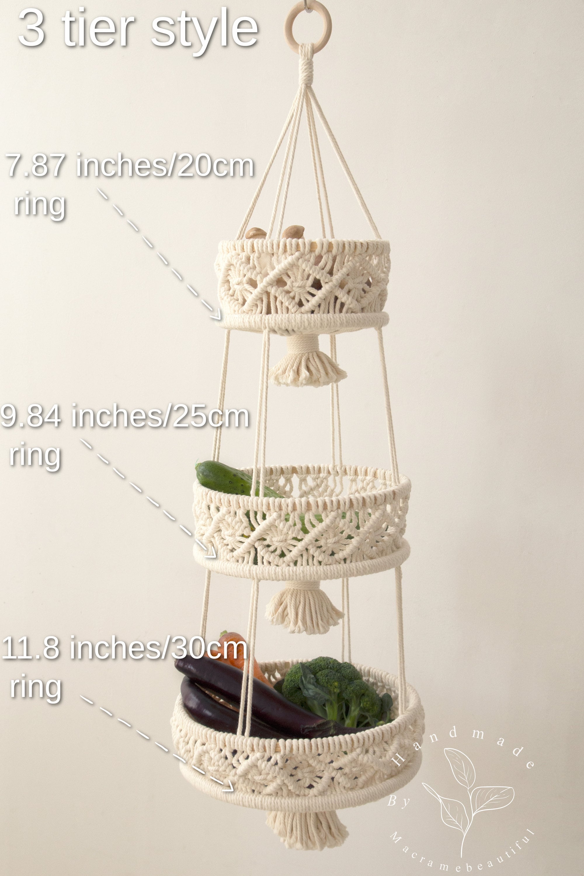 Hanging fruit basket for kitchen storage