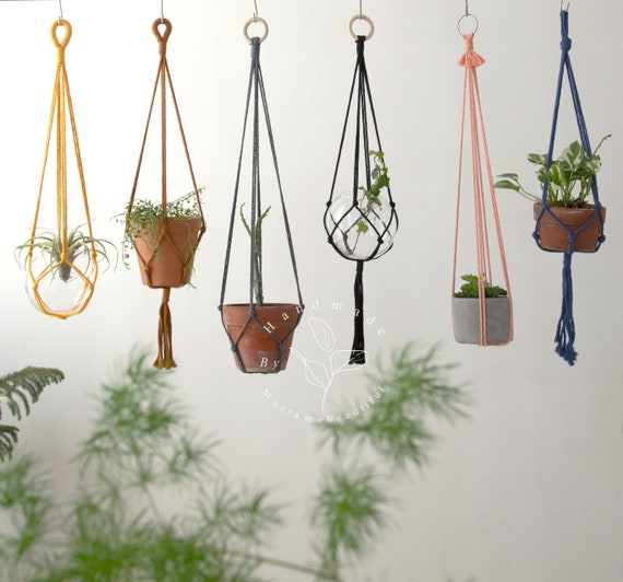 Macrame Plant Hanger No Tassel Hanging Planter Wall Planter No Tail Indoor  Garden Decor Simple Plant Hanger No Fringe Plant Holder Boho - Etsy