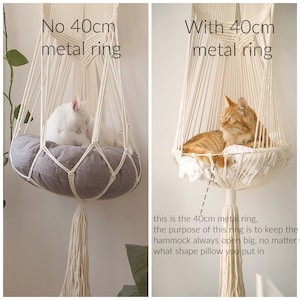 Macrame cat hammock Cat tree Hanging cat bed Pet wall furniture Boho cat swing Cute crochet cat supplies, Cat lover gifts, Pets gifts image 7