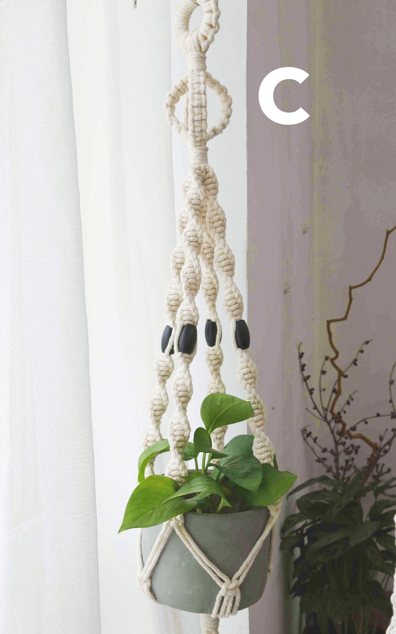 Macrame plant hanger Hanging planter Large wall planter indoor Plant pot holder Rope crochet ceiling planter Boho decor Gifts for her image 6