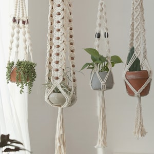 Macrame plant hanger Hanging planter Large wall planter indoor Plant pot holder Rope crochet ceiling planter Boho decor Gifts for her image 2