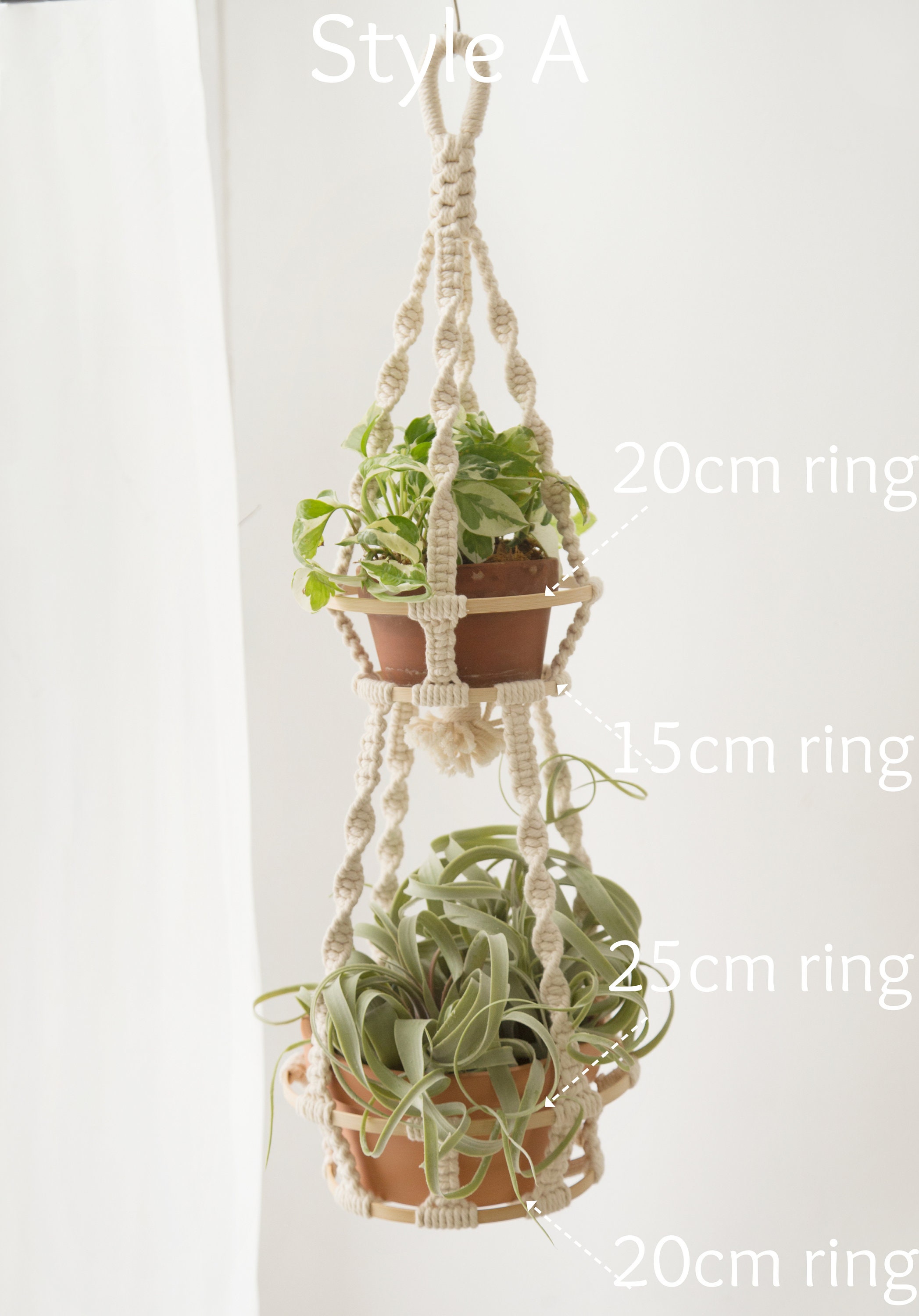 Macrame Plant Hangers Indoor Cotton Rope Flower Pot Hanging Planter Basket Holder Patio Deck