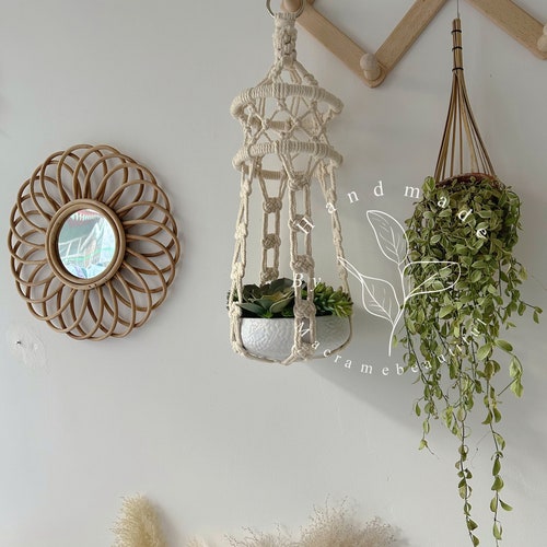 Macrame Plant Hanger No Tassel Hanging Planter No Tail Small Indoor Planter  Short Wall Planter Boho Home Indoor Garden Decor Gifts for Her - Etsy