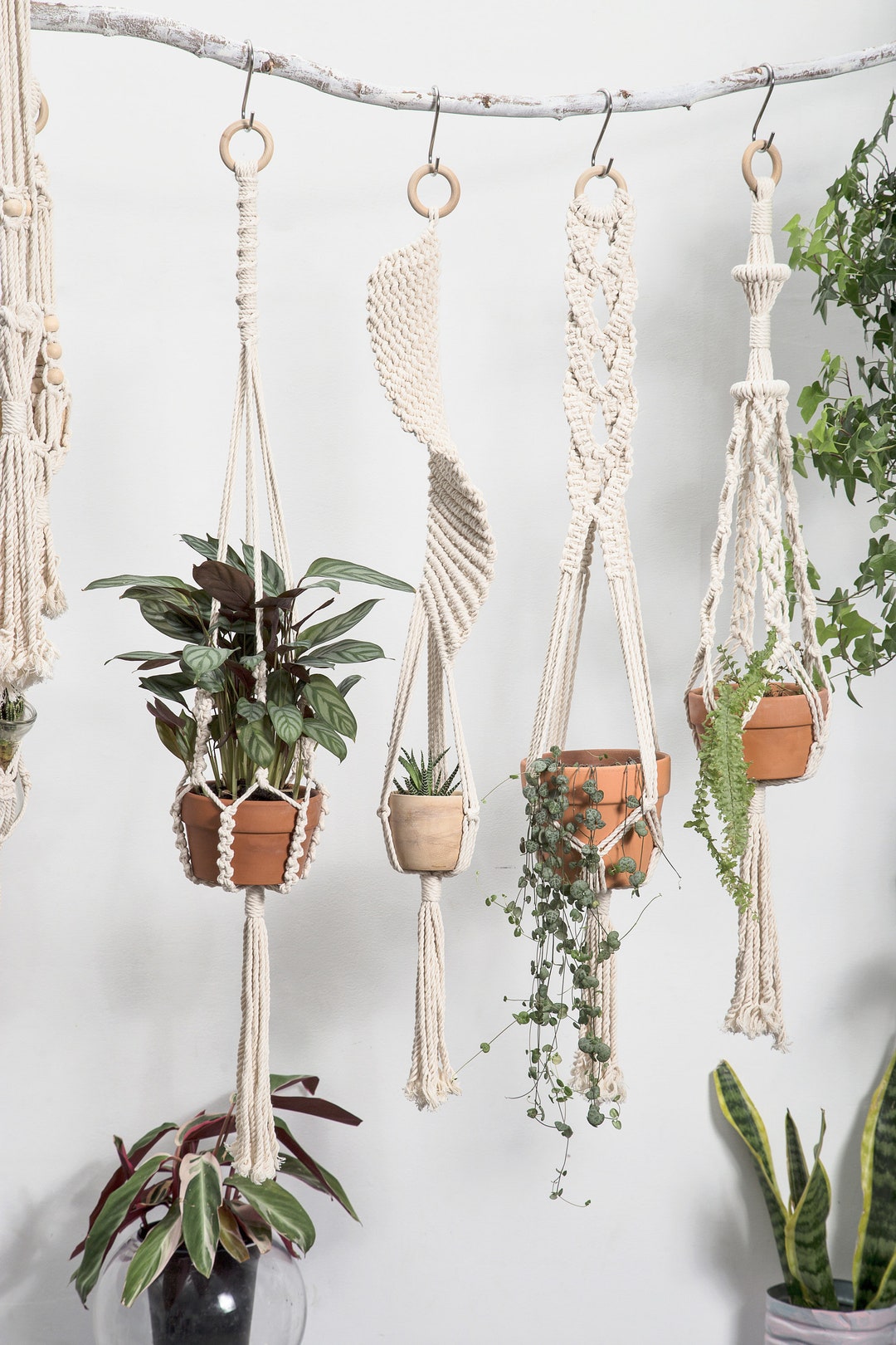 Macrame Plant Hanger Hanging Planter Large Wall Planter Indoor Plant Pot Holder Rope Crochet Ceiling Planter Boho Decor Plant Lover Gifts Etsy