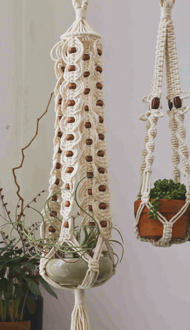 Macrame plant hanger Hanging planter Large wall planter indoor Plant pot holder Rope crochet ceiling planter Boho decor Gifts for her image 8