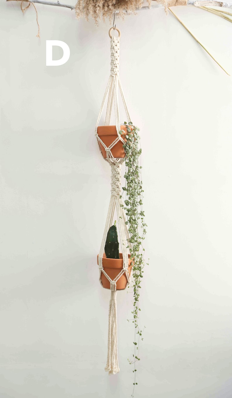 Double macrame plant hanger - Thumbnail 4