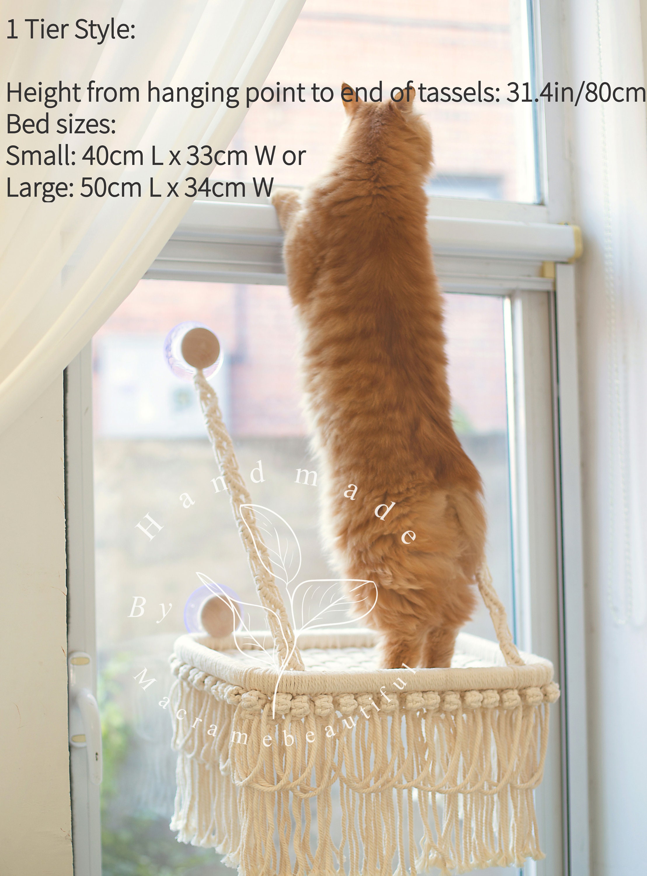 Cat Window Perch Macrame Cat Hammock Window Cat Seat Window Mounted Cat ...