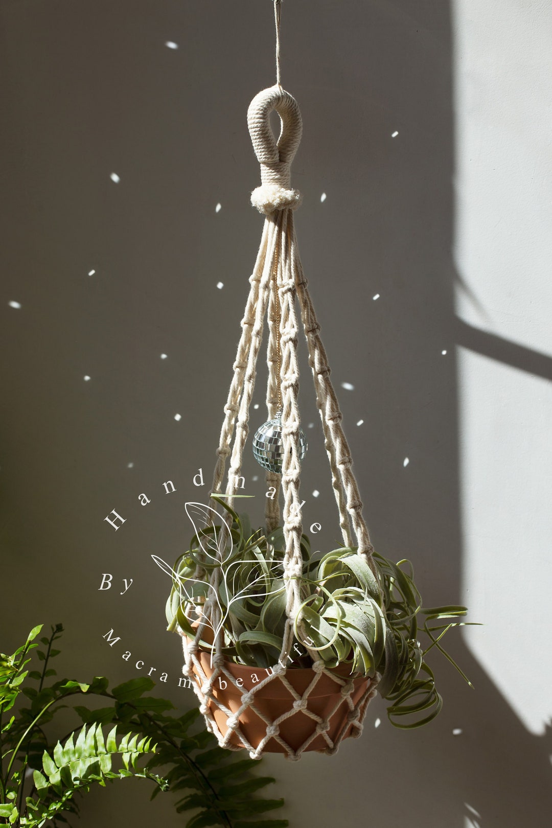 Macrame Plant Hanger No Tassel Hanging Planter Indoor Suncatcher