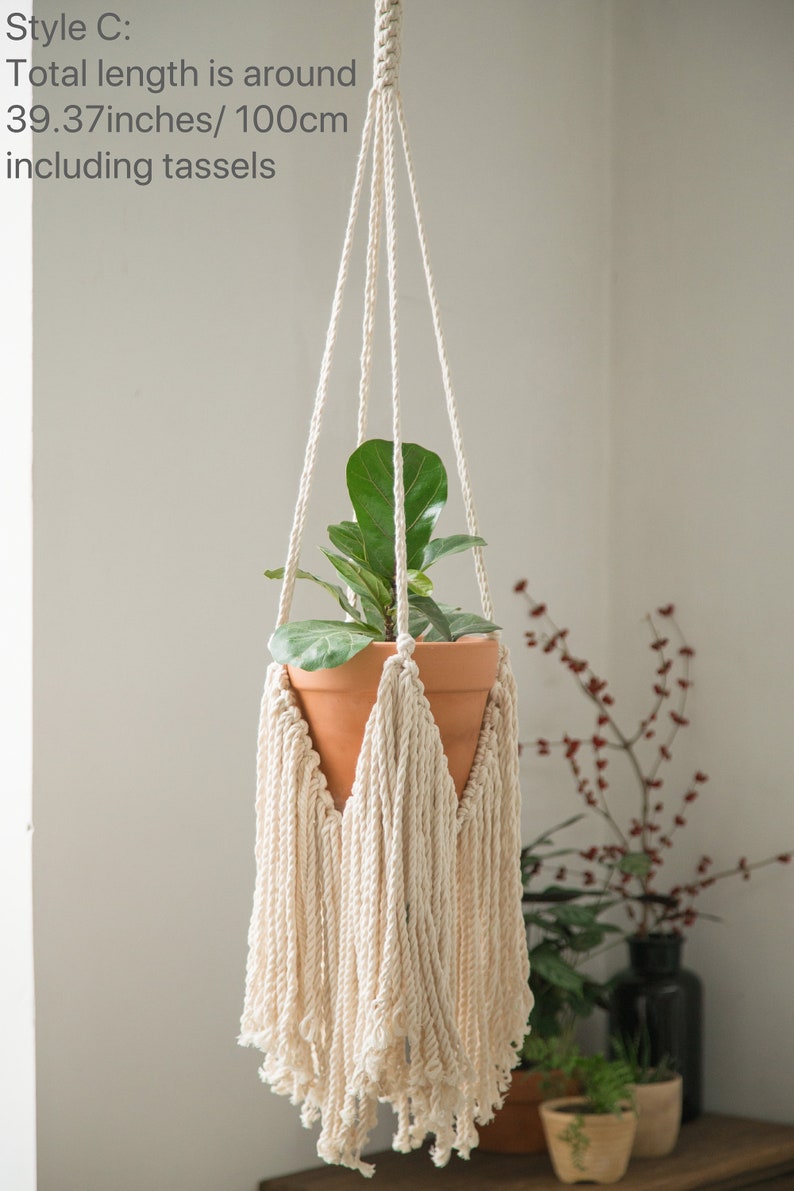 Macrame plant hanger Indoor garden decor Large hanging planter Plant holder Pot Hanger Hanging basket, Wall planters, Plant lover gift image 5