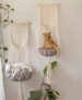 Macrame cat hammock, Cat tree, Hanging cat bed, Pet wall furniture, Boho cat swing, Cute crochet cat supplies, Cat lover gifts, Pets gifts 