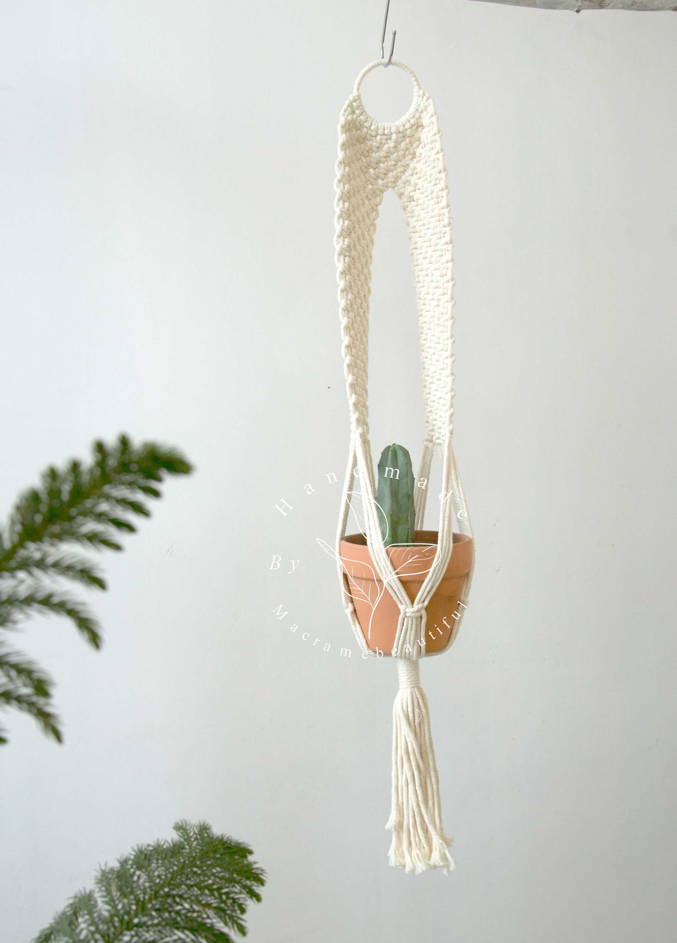 Tapisserie Macramé Boho Giftpot Makramé 110 Cm (L) X 82 Cm (H