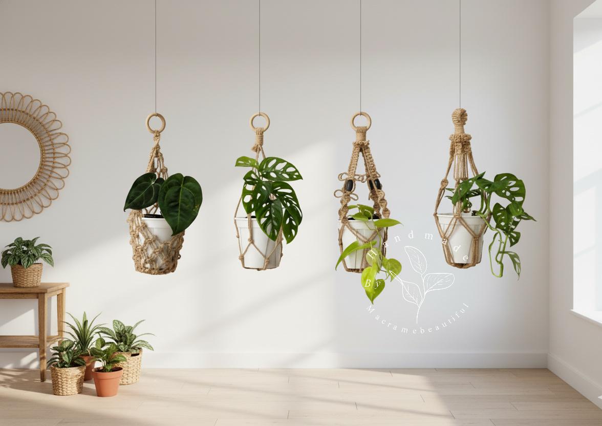 plant stand for hanging pots Japandi Hanging Plant Stand | Home Decor