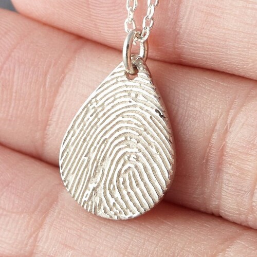Fingerprint Jewelry Thumbprint Necklace Condolence Gift Etsy