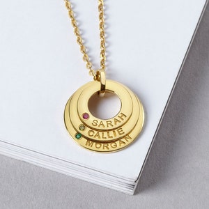 Kids Birthstone Necklace For Mom, Personalized Gift, Grandma Birthstone Necklace, Mom Necklace Personalized, Mothers Birthday Gift