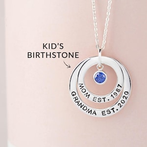 New Grandma Necklace with Kid Names, Grandma Birthday Gift from Daughter, Grandmother To Be Gift, First Time Grandma, Grandma EST 2025 Gift
