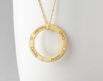 Customized Kids Names Necklace, Mother's Day Gift for Mom, Necklace With Kids Names, Personalized Mom Jewelry, Mother Custom Birthday Gift