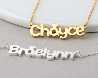 Name Pendant Necklace, Personalized Christmas Gift, Tiny Name Necklace, Name Jewelry Gift, Tween Girl Necklace, Script Name Necklace,