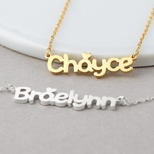 Name Pendant Necklace, Personalized Christmas Gift for Daughter, Dainty Name Jewelry Gift, Tween Girl Necklace, Script Name Necklace