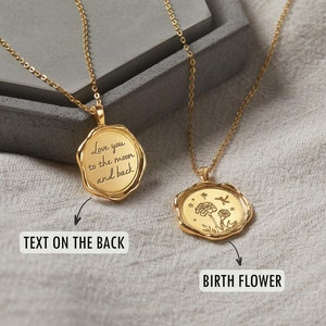 Dainty Birth Month Flower Necklace, Mothers Necklace Gift, Disc Birth Flower Necklace, Mom Necklace Birthflower, Floral Necklace Jewelry