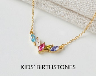 Kids Birthstone Necklace For Mom, Mother's Day Gift from Kids, Custom Family Birthstone Necklace, Mothers Personalized Gifts, Mother In Law