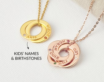 Grandma  Birthstone Necklace, Grandmother Personalized Necklace, Necklace With Grandkids Names & Birthstones, Nana Mother's Day GiftJewelry
