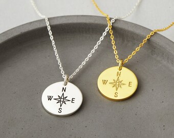 Compass Charm Necklace, Graduation Gift for Daughter, Going Away Gifts, Sister Jewelry, Bon Voyage Gift, Anniversary Wanderlust Gift