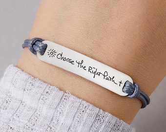 Personalized Handwriting Bracelet, Custom Memorial Gift For Daughter, Handwritten Leather Bracelet, Memorial Keepsake Bracelet Gift