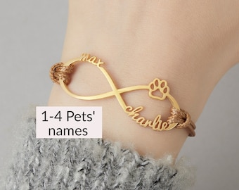 Present till mors dag för hundmamma, present till förlust av husdjur, personligt armband för husdjursnamn, minnespresent till husdjur, personligt armband för hundar, smycken för husdjursarmband