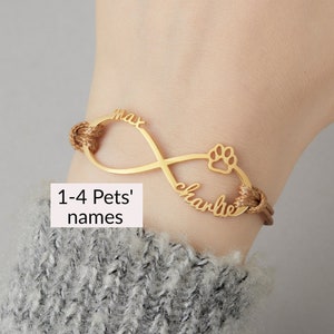 Dog Mom Mother&#39;s Day Gift, Loss Of Pet Gift, Custom Pet Name Bracelet, Pet Memorial Gift, Dog Bracelet Personalized, Pet Bracelet Jewelry