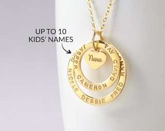 Grandma Necklace, Birthday Gift For Grandma, Personalized Grandkids Names Necklace, Grandmother Jewelry, Family Necklace, Mother's Day Gift