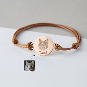 Custom Pet Photo Jewelry, Pet Portrait Bracelet, Birthday Gift for Dog Mom, Customized Cat Mom Gift, Animal Lovers Bracelet Personalized