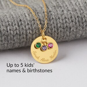 Child name and birthstone necklace discount