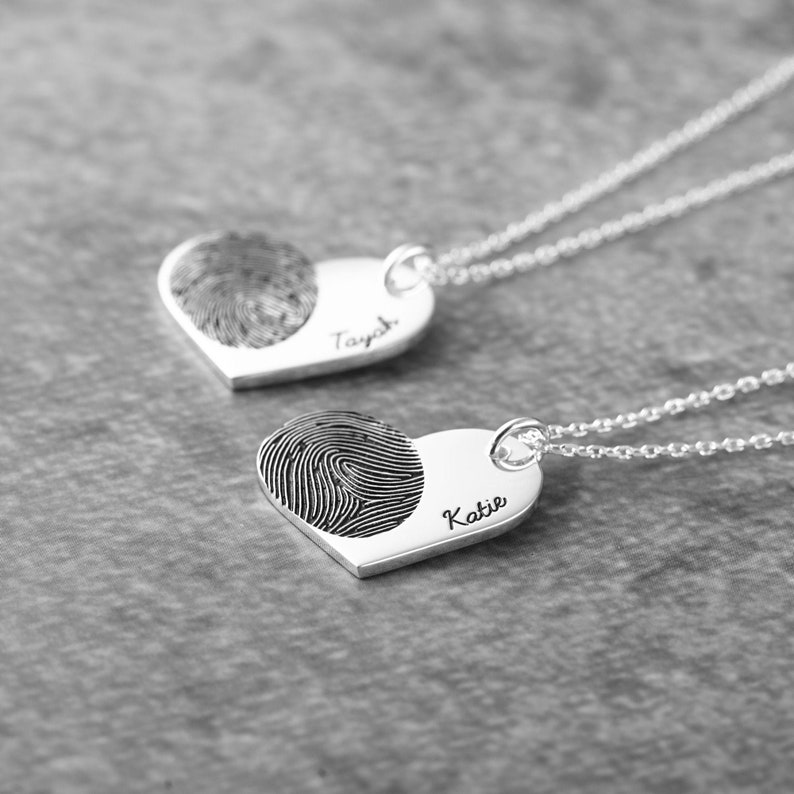 Heart thumbprint necklace Clearance