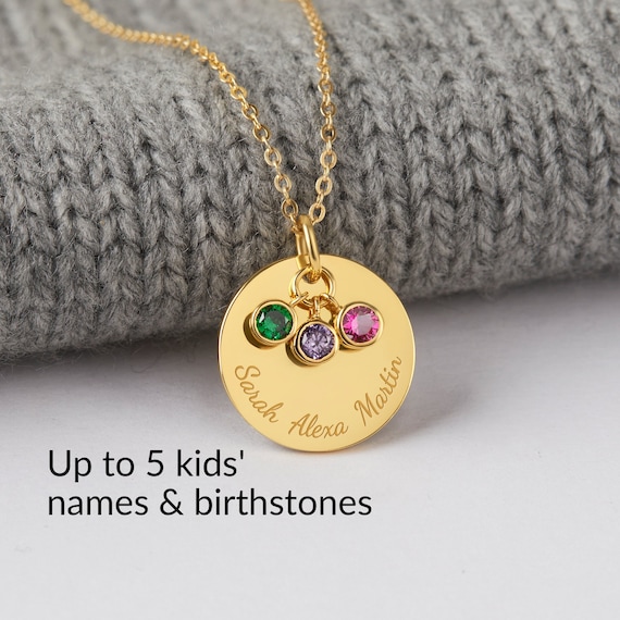 Family Birthstone Necklace for Mom, Birthstone Jewelry for Mom, Heart Birthstone  Necklace, Family Jewelry, Gift for Mom - Etsy UK