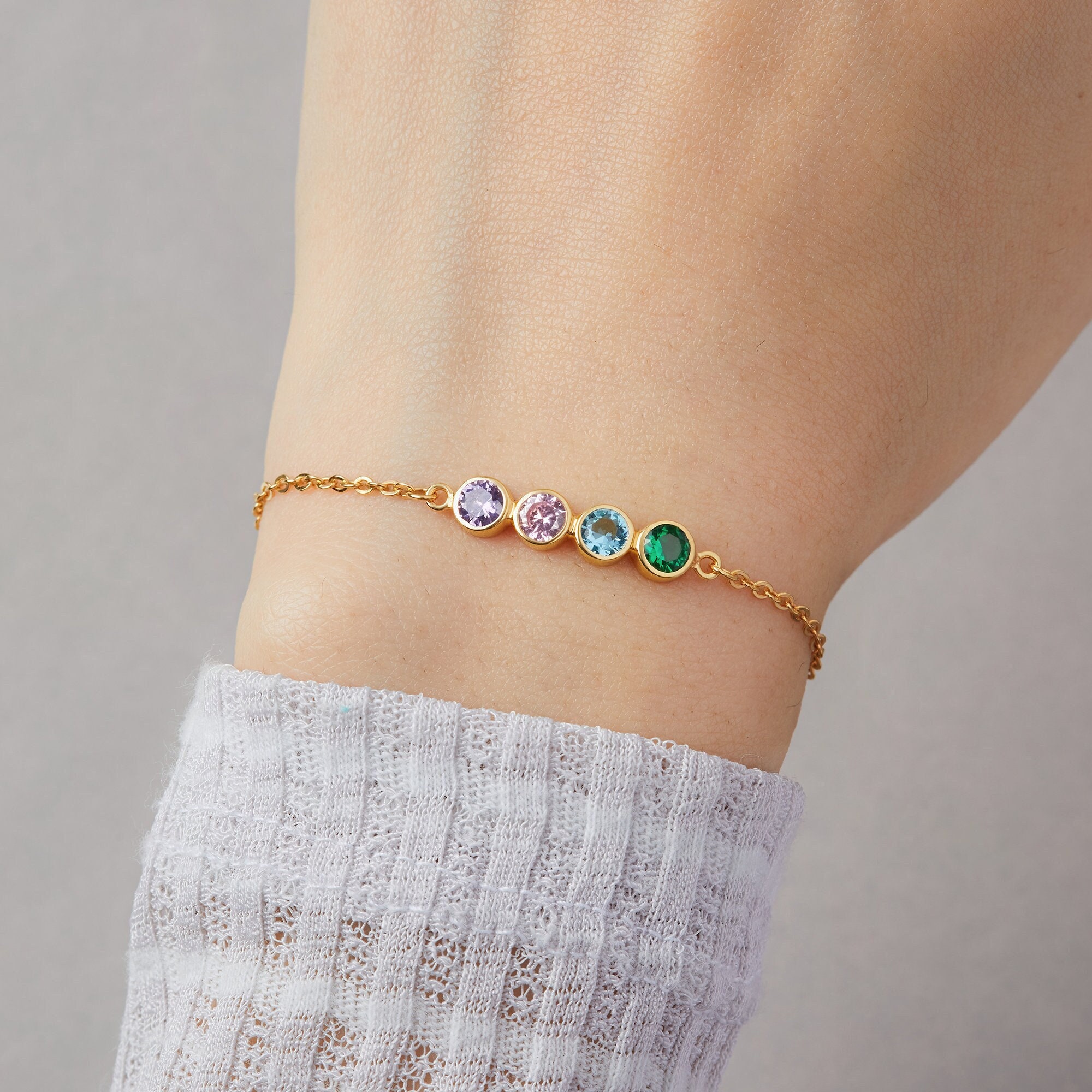 Mothers Family Birthstone Bracelet, Birthstone Gift For Mom Birthday, Personalized Mom Jewelry, Children Birthstone Bracelet, Mom Gift
