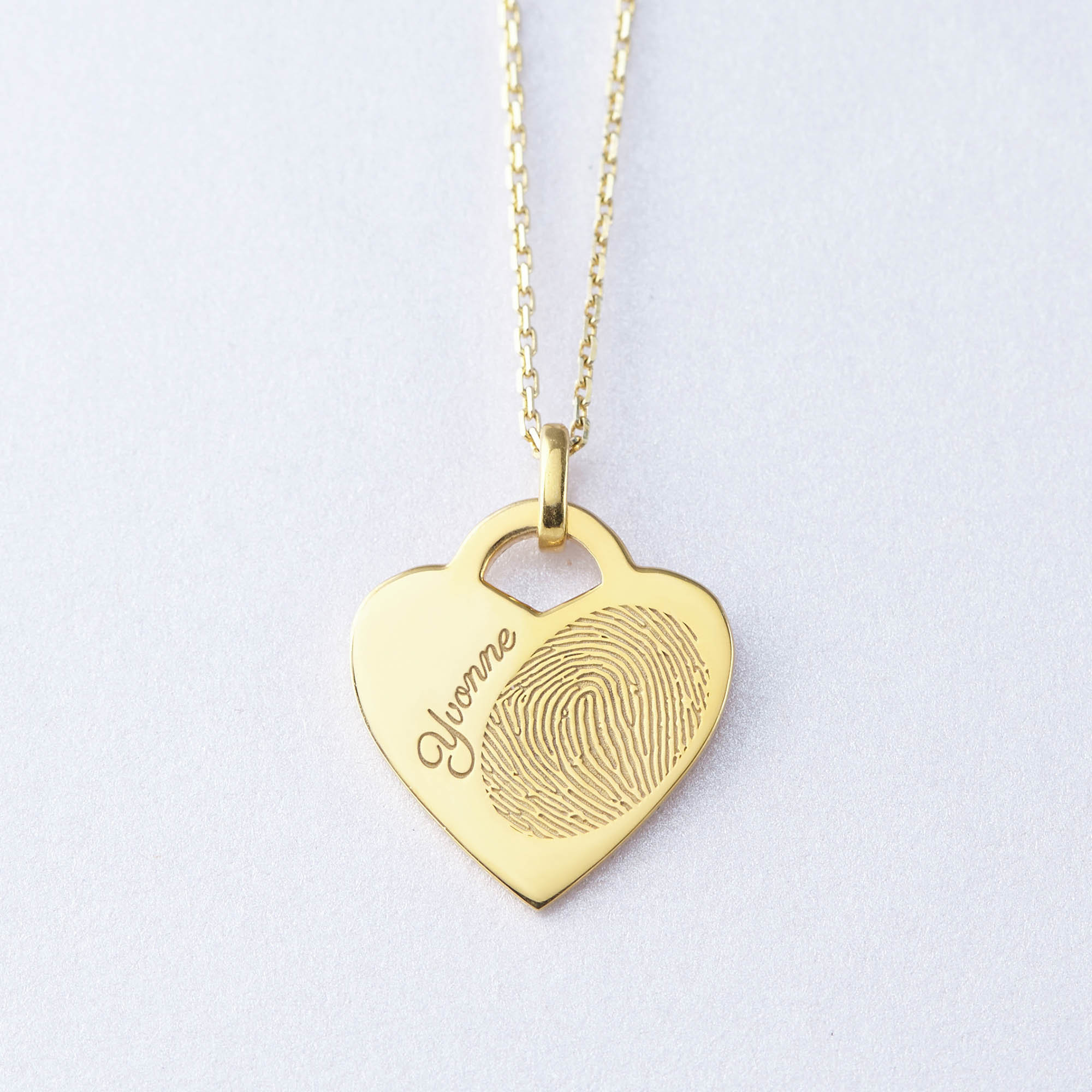 Heart Fingerprint Necklace Thumbprint Jewelry Sterling Etsy