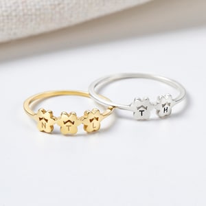Haustier Pfotenabdruck Ring, personalisierte Hund Mama Geschenk, Gravur Haustier ersten Ring, Gedenkhund Geschenk, benutzerdefinierte Hund Mama Geschenk, Haustier Schmuck, Haustier Schmuck