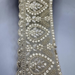 Zari Work Lace Border Bollywood Tradition Lace Border With Fully crafted with Zari Excellent For Sewing craft and embellishment by Yard