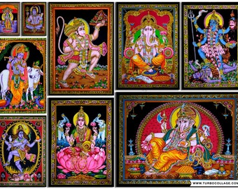 10 Pc Wholesale Lot Indian Goddess Tapestry Wall Hanging Hindu God Wall Decor 