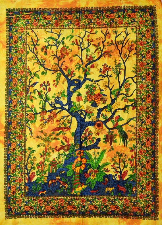 Tapestry Yoga Mat Dry Tree Of Life Wall Hanging Ethnic Decor Dorm Poster Tie Dye