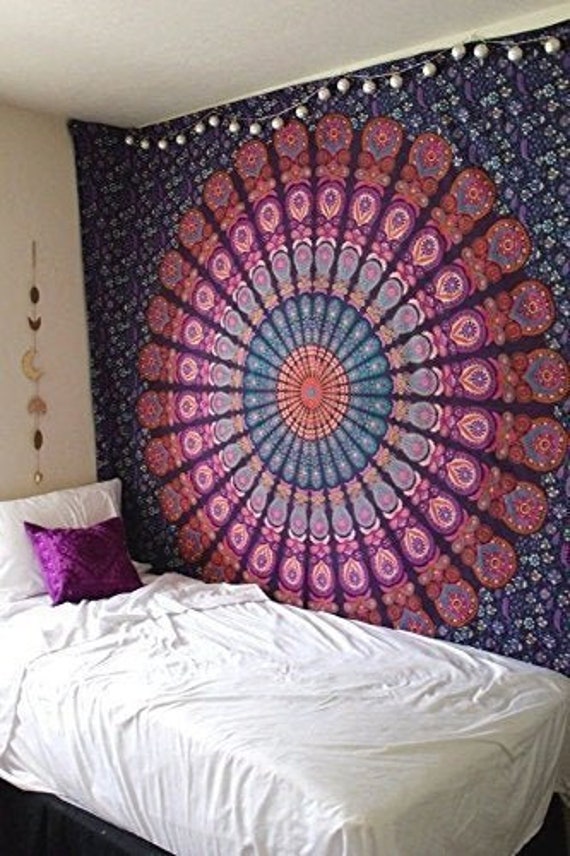 Indian Queen Size Bedding Bed Cover Hippie Bohemian Mandala Wall Hanging Throw