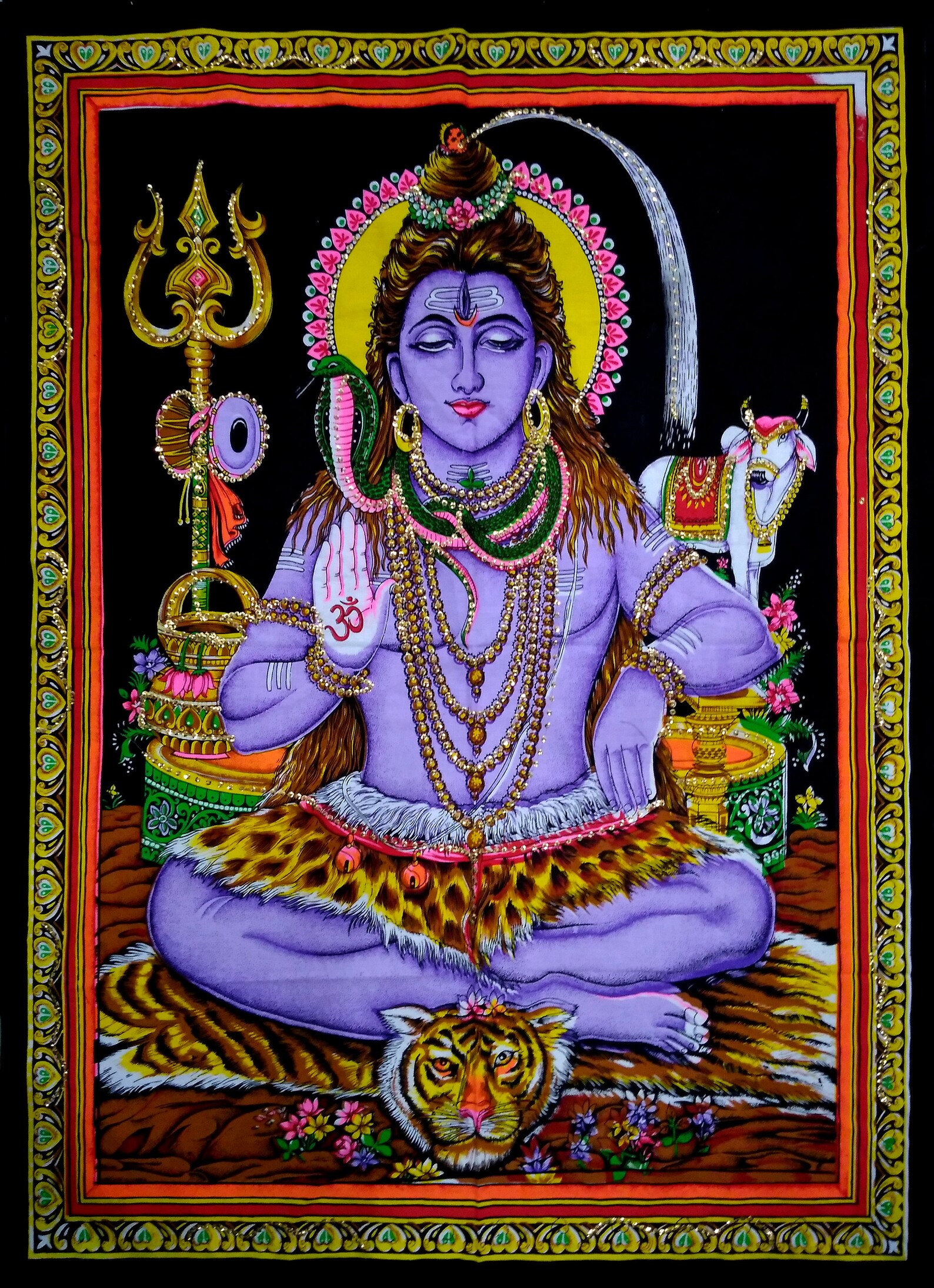 Indian Lord Shiva Wall Hanging Small Poster Tapestry Dorm Etsy
