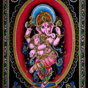 Tapiz de Lord Ganpati, póster religioso decorativo para el hogar, tapiz bohemio de Lord Ganesh con lentejuelas para colgar en la pared