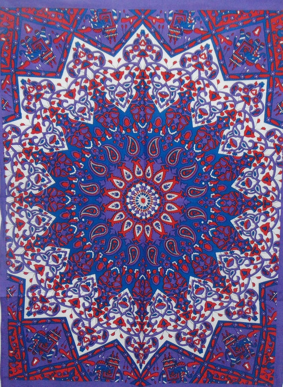 Purple Beautiful Color Walll Hanging Cotton Textile Indian Tapestry Poster Art