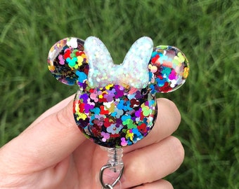 Mickey Confetti Badge Reel | Badge Holder | Badge clip | Disney badge |  Minnie Badge Reel | Disney World | Disneyland | Nurse | Teacher
