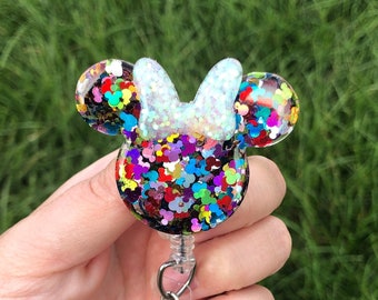 Mickey Confetti Badge Reel Badge Holder Badge Clip Disney Badge Minnie Badge  Reel Disney World Disneyland Nurse Teacher -  Canada