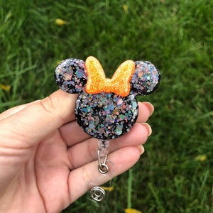 Halloween Minnie Mouse Inspired Badge Reel: Teacher Nurse Badge Clip